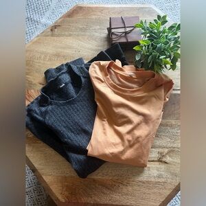 Lululemon Athletica Black and Orange Knit Tops Bundle